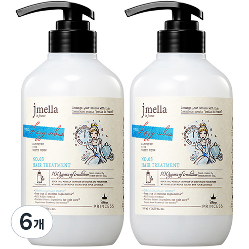 제이멜라 인 프랑스 디즈니 레이지 바이브 헤어 트리트먼트, 6개, 500ml