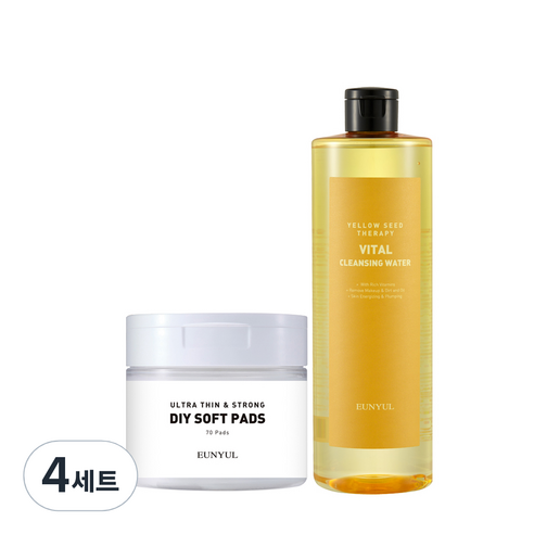 은율 옐로우씨드 테라피 바이탈 클렌징워터 500ml + 패드 70p 세트, 4세트
