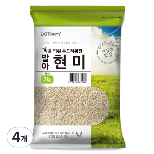 건강한밥상 발아현미, 2kg, 4개