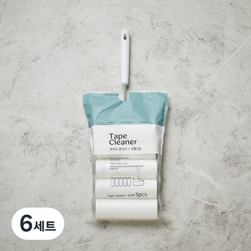 모던하우스 사선컷팅 테이프 클리너 일반 핸들 + 리필 5p, 6세트