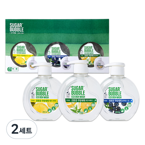슈가버블 친환경 주방세제, 2세트, 470ml
