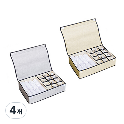 블럭마트 다기능 속옷 양말 정리함 13칸 랜덤발송, 4개