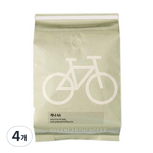 그린어쓰 Micro 로스팅 케냐 AA 원두커피, 핸드드립, 500g, 4개