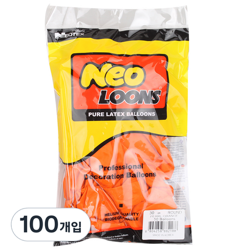 네오룬스 30 cm 라운드풍선, 펄 오렌지, 100개입