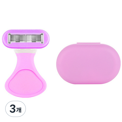 정월나나 여성용 제모 면도기 퍼플, 1개입, 3개