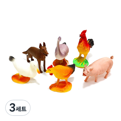 캐스비 네이처 그린사파리 피규어 농장동물, 3세트