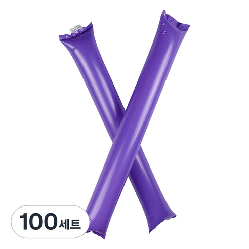 만들하비 컬러 막대 체육대회용 응원풍선 양쪽 세트, 퍼플, 100세트