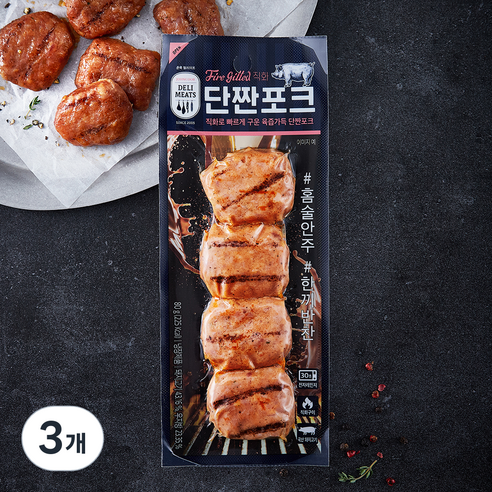 존쿡델리미트 직화 단짠포크, 80g, 3개