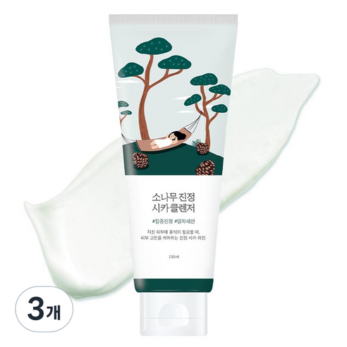 라운드랩 소나무 진정 시카 클렌저, 150ml, 3개