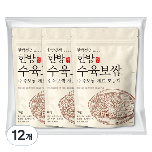 한방선생 수육 보쌈 재료 티백, 80g, 12개