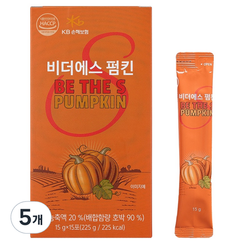 조은보담 비더에스 브이라인 진한 펌킨스틱 15p, 225g, 5개