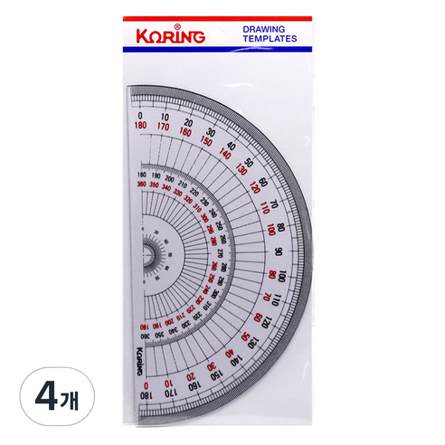 코링 템플레이트 반원 분도기 18cm K-1800, 4개