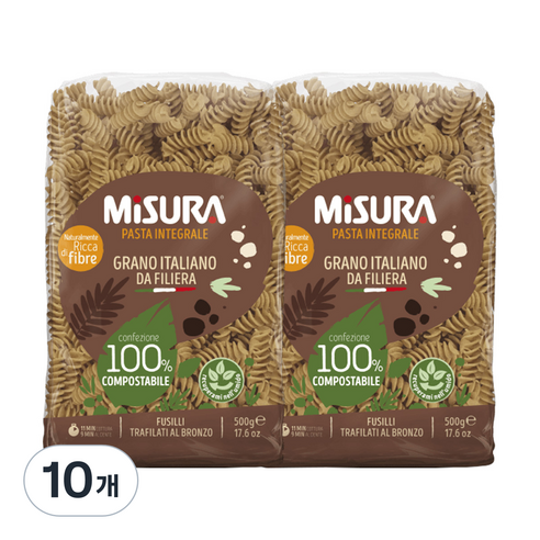 미주라 통밀푸질리, 500g, 10개