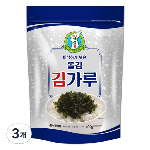지도표성경 돌김 김가루, 400g, 3개