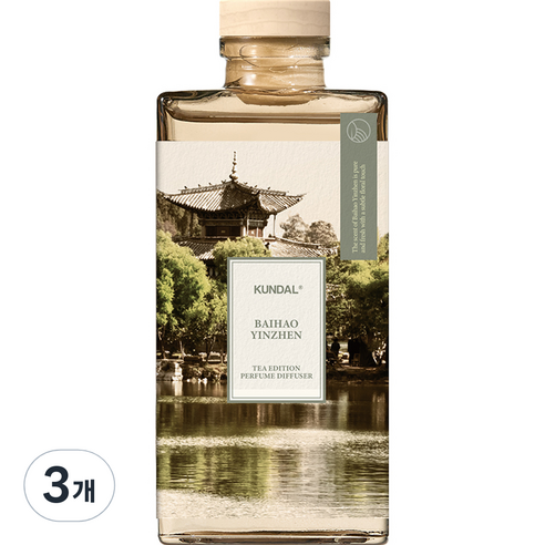 쿤달 센트오브티 퍼퓸 디퓨저, 백호은침, 140ml, 3개