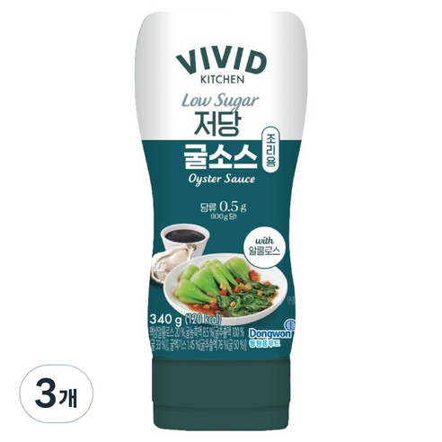 비비드키친 조리용 저당 굴소스, 340g, 3개