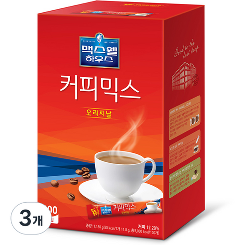 맥스웰하우스 커피믹스 오리지널 스틱형, 11.8g, 100개입, 3개