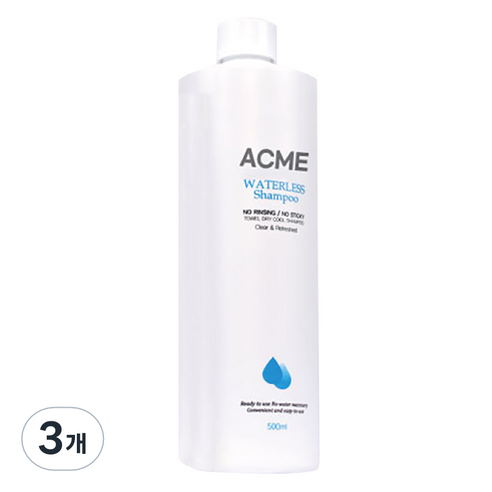 레이펄스 워터리스 샴푸 리필, 500ml, 3개