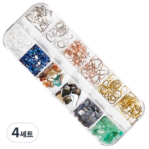 시크핏네일 네일스톤파츠 6종 + 자개글리터 6종 세트, C(ZN0135), 4세트