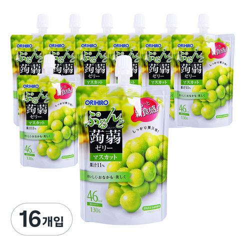 오리히로 푸룬토 곤약젤리 머스캣맛, 130g, 16개