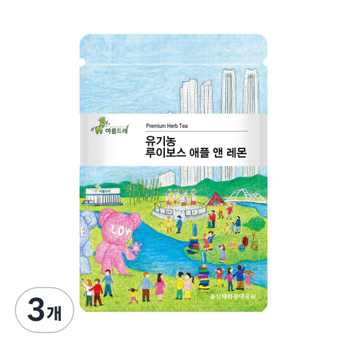 아름드레 삼각티백 유기농 루이보스애플앤레몬, 1.5g, 25개입, 3개