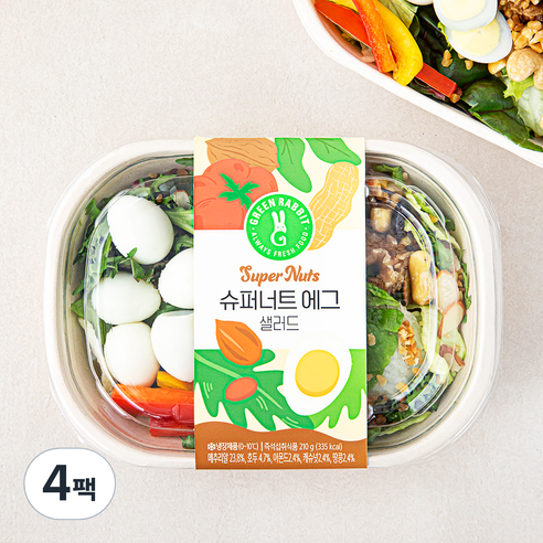 그린래빗 너트 에그 샐러드, 210g, 4팩