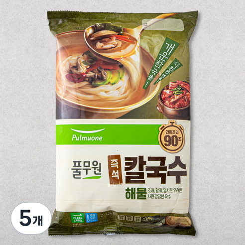 풀무원 즉석 해물 칼국수 2인분, 424.8g, 5개