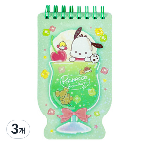 PINKMANGO 산리오캐릭터즈 소다컵 핸디수첩, 랜덤발송, 3개
