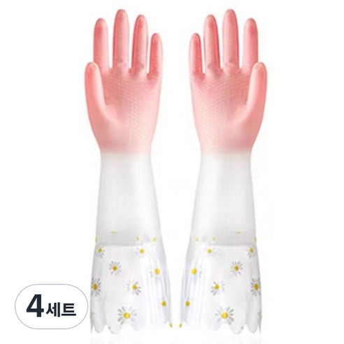 비투윈 클라레인 편리한 다용도 청소장갑 양손세트, 핑크, FREE(one size), 4세트