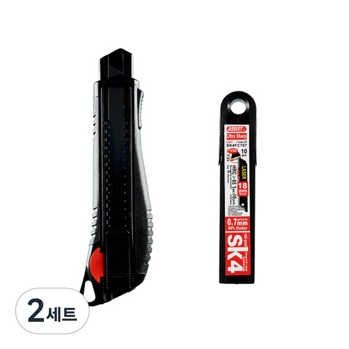 어시스트 컷터칼 48G-L1 + 칼날 L-100A 10p, 혼합색상, 2세트