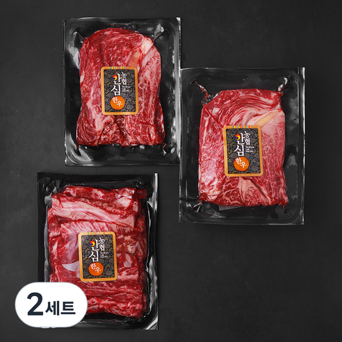 농협안심한우 구이딱조은 등심 1+등급 200g x 2개 + 갈비살 1+등급 200g 세트 (냉장), 2세트
