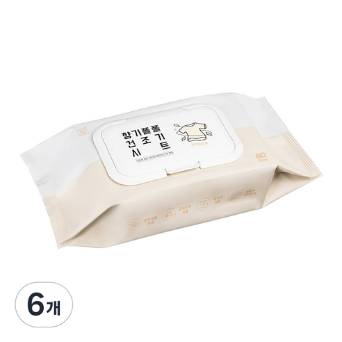 깔끔대장 향기폴폴 건조기시트 섬유유연제 화이트폴폴 본품, 80매, 6개