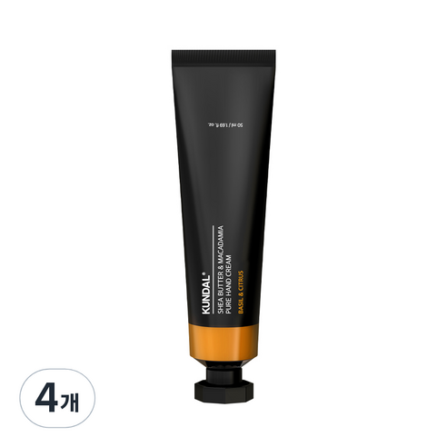 쿤달 시어버터 앤 마카다미아 퓨어 핸드크림 아로마에디션 바질앤시트러스, 50ml, 4개