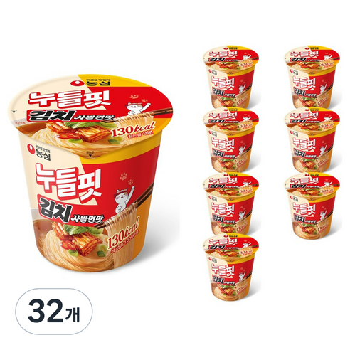 누들핏 라면 김치사발면맛 37.5g, 32개