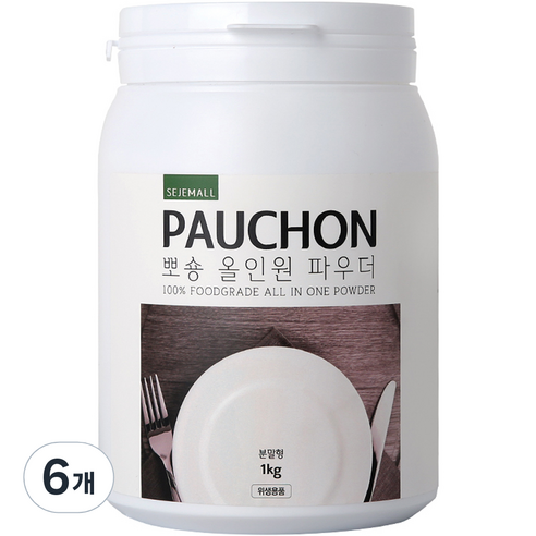 뽀숑 올인원 파우더 식기세척기 세제, 1kg, 6개