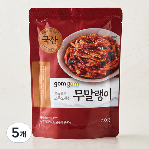 곰곰 무말랭이, 200g, 5개