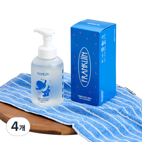 FRANKLIIN 거품형 엉덩이 클렌저, 무향, 500ml, 4개