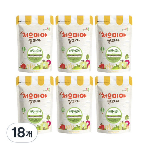 쌀과자마을 처으미야 퍼핑 과자, 시금치, 18개, 50g
