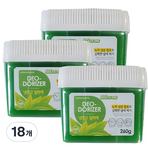 허브스토리 냉장고 탈취제 녹차젤 본품, 160g, 18개