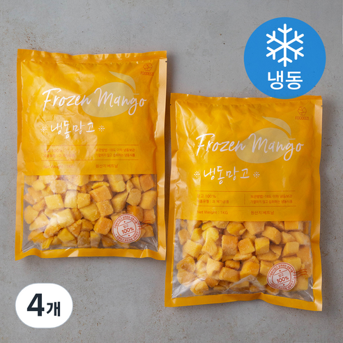 푸디즈 망고 (냉동), 1kg, 4개