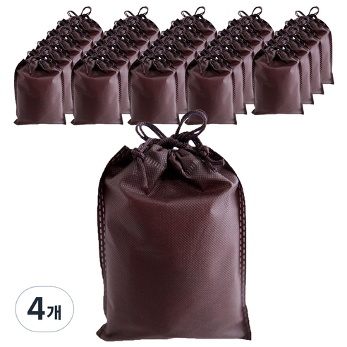 부직포 복주머니 더스트백 20 x 27 cm 25p, 브라운, 4개