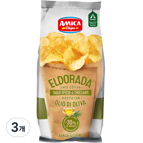 아미카 엘도라다 올리브오일 감자칩, 130g, 3개