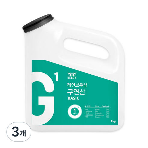 레인보우샵 G1 구연산 베이직 왕톡톡이, 1kg, 3개