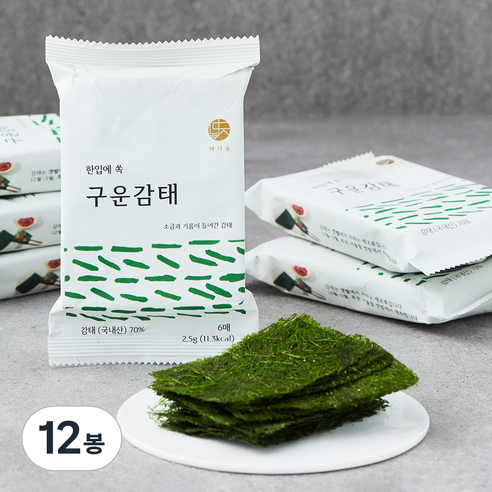 바다숲 한입에 쏙 구운감태, 12봉, 2.5g 
수산물/건어물