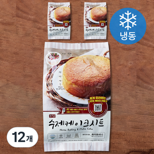 장가네제과 수제 화이트 케이크시트 미니 (냉동), 120g, 12개