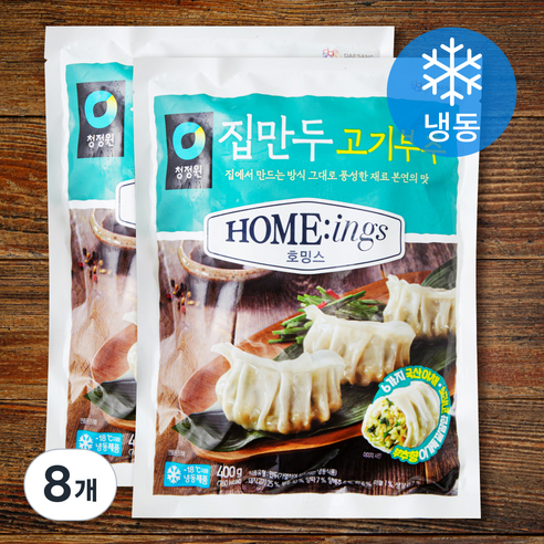 청정원 호밍스 집만두 고기부추 (냉동), 400g, 8개