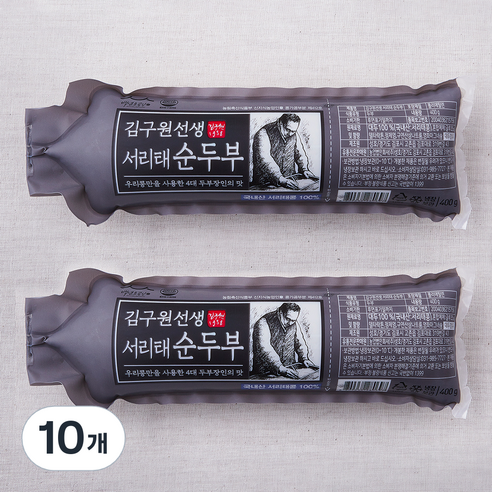 김구원선생 서리태 순두부, 400g, 10개
