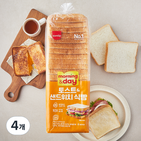 삼립 토스트 샌드위치 식빵, 768g, 4개
