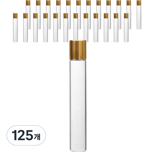 롤온 향수 용기 10ml, 125개, 골드(캡) + 투명(용기)