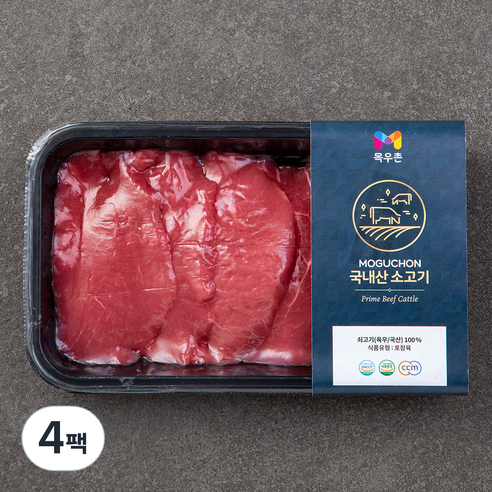 목우촌 국내산 소고기 육전용 (냉장), 300g, 4팩